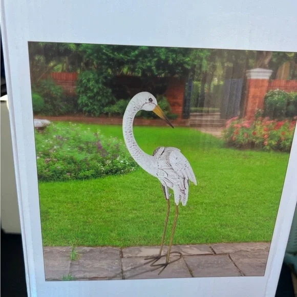 BELAVI Heron Shaped Garden Statue White - Picture 2 of 5